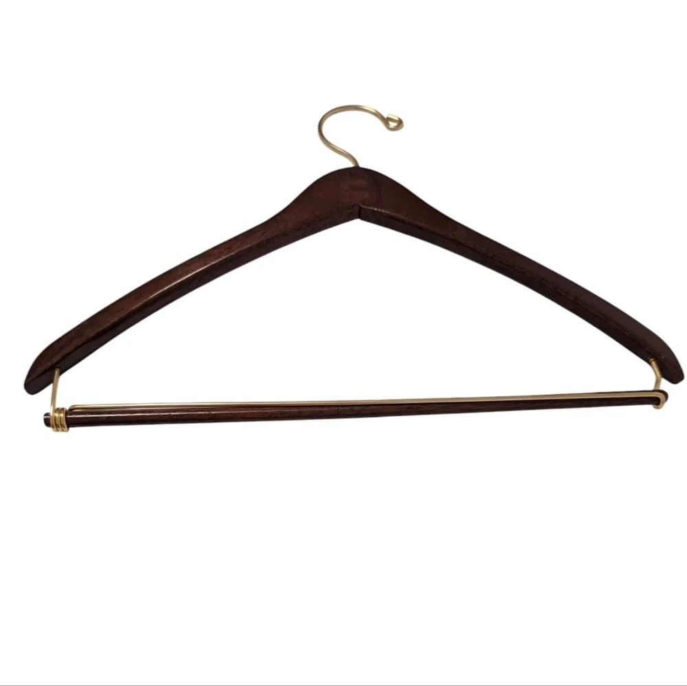 LANDS END Mahogany Suit Hanger Dark Brown Wooden Vintage Quality